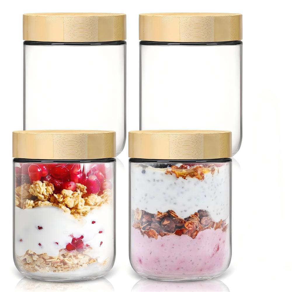 Meal Prep Overnight Oats - 4 Pack 16oz Overnight Oats Containers