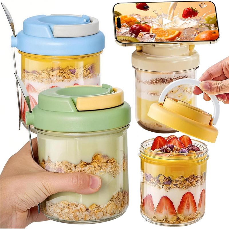 Meal Prep Overnight Oats - KYCOR-Overnight Oats Jars With Lids And