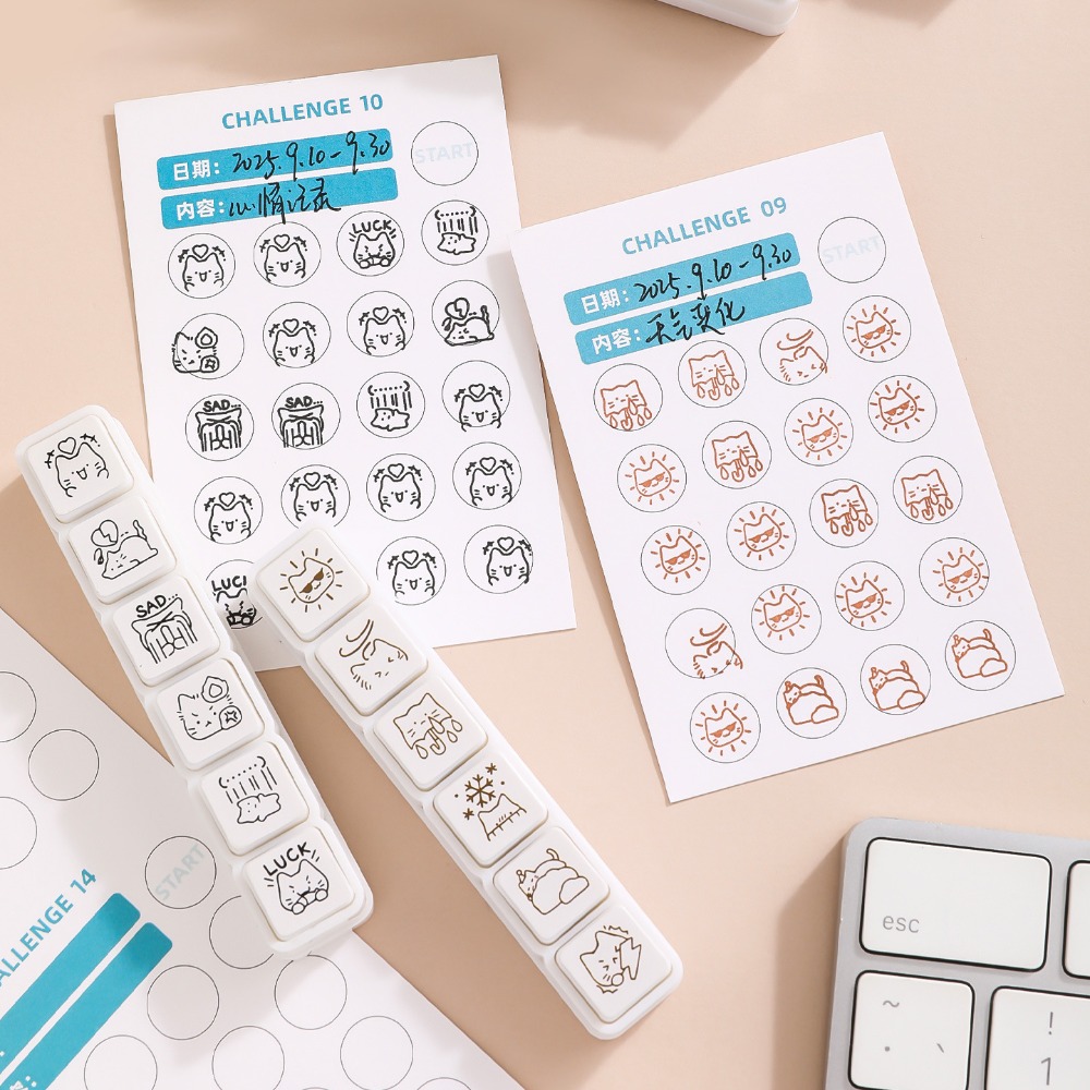Cute Good Mood Series Cat Shap - Meal Prep Notebook ulasan dan harga