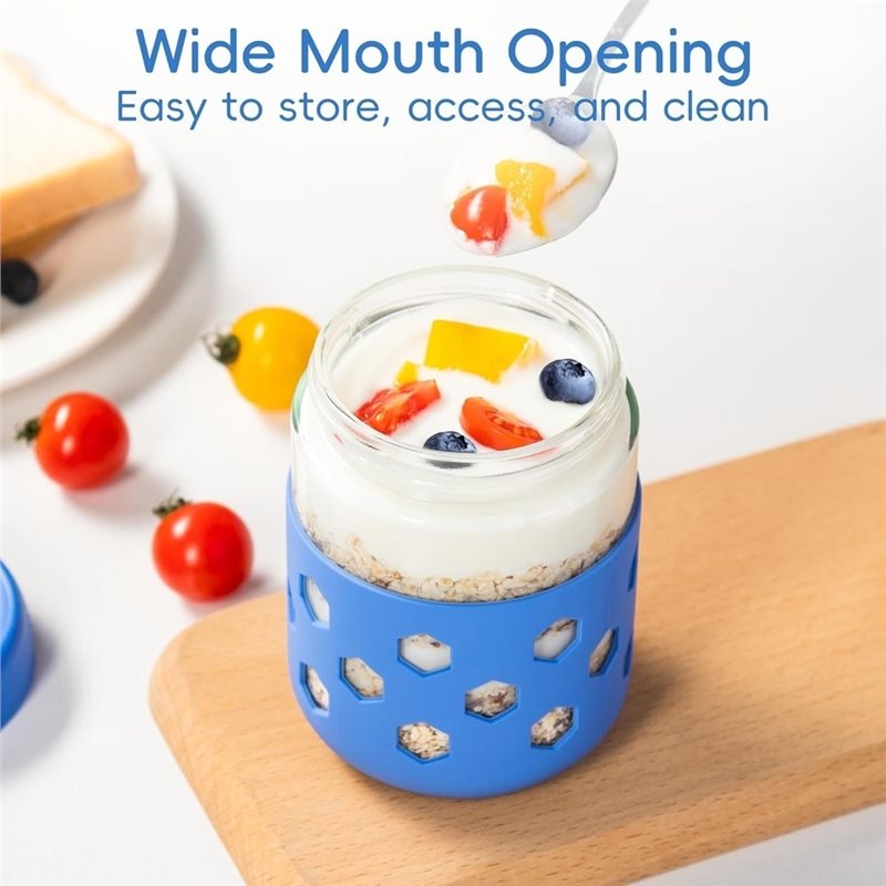 ABUI-Glass Jars With Airtight  - Meal Prep Oatmeal ulasan dan harga