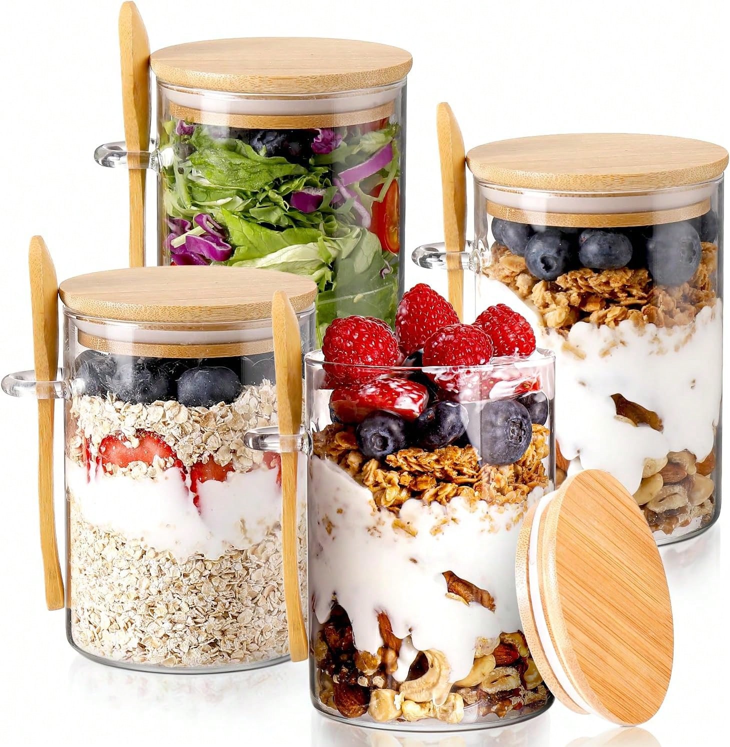 4 Pack Overnight Oats Jars Mod - Meal Prep Overnight Oats ulasan dan harga