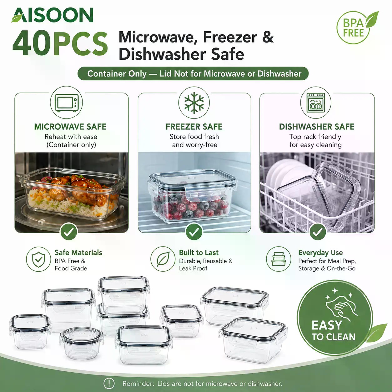 40 PCS Extra Large 85oz Silico - Meal Prep Ideas ulasan dan harga