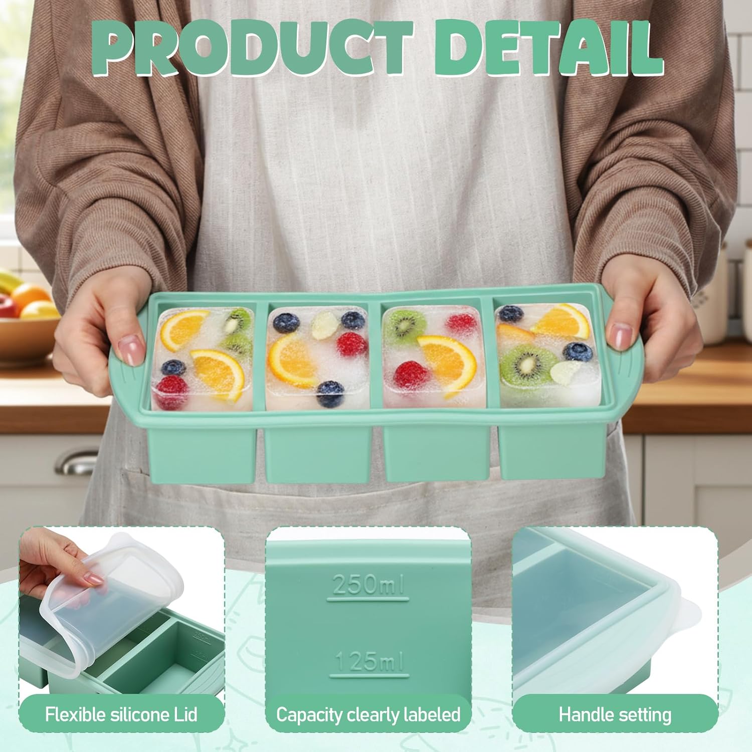 Silicone Freezer Tray with Lid - Meal Prep Oatmeal ulasan dan harga