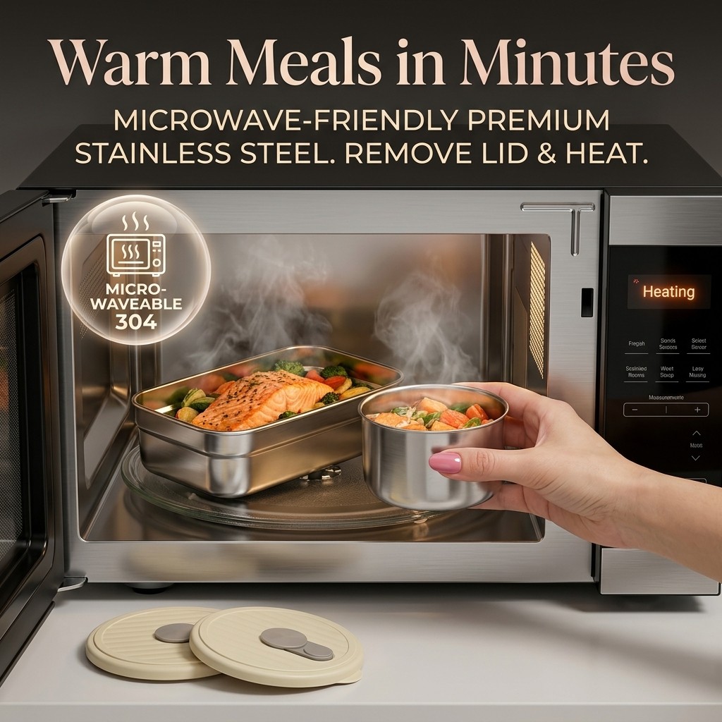 Microwave Safe 304 Stainless S - Meal Prep Ideas ulasan dan harga