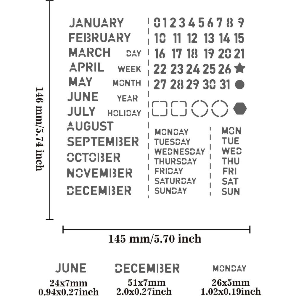 Stencil Calendar Stainless Ste - Meal Prep Notebook ulasan dan harga