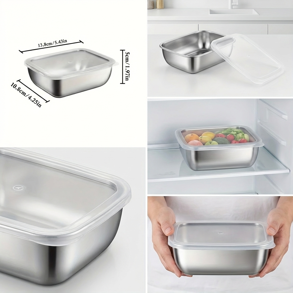 5PCS Stainless Steel Food Stor - Meal Prep Ideas ulasan dan harga