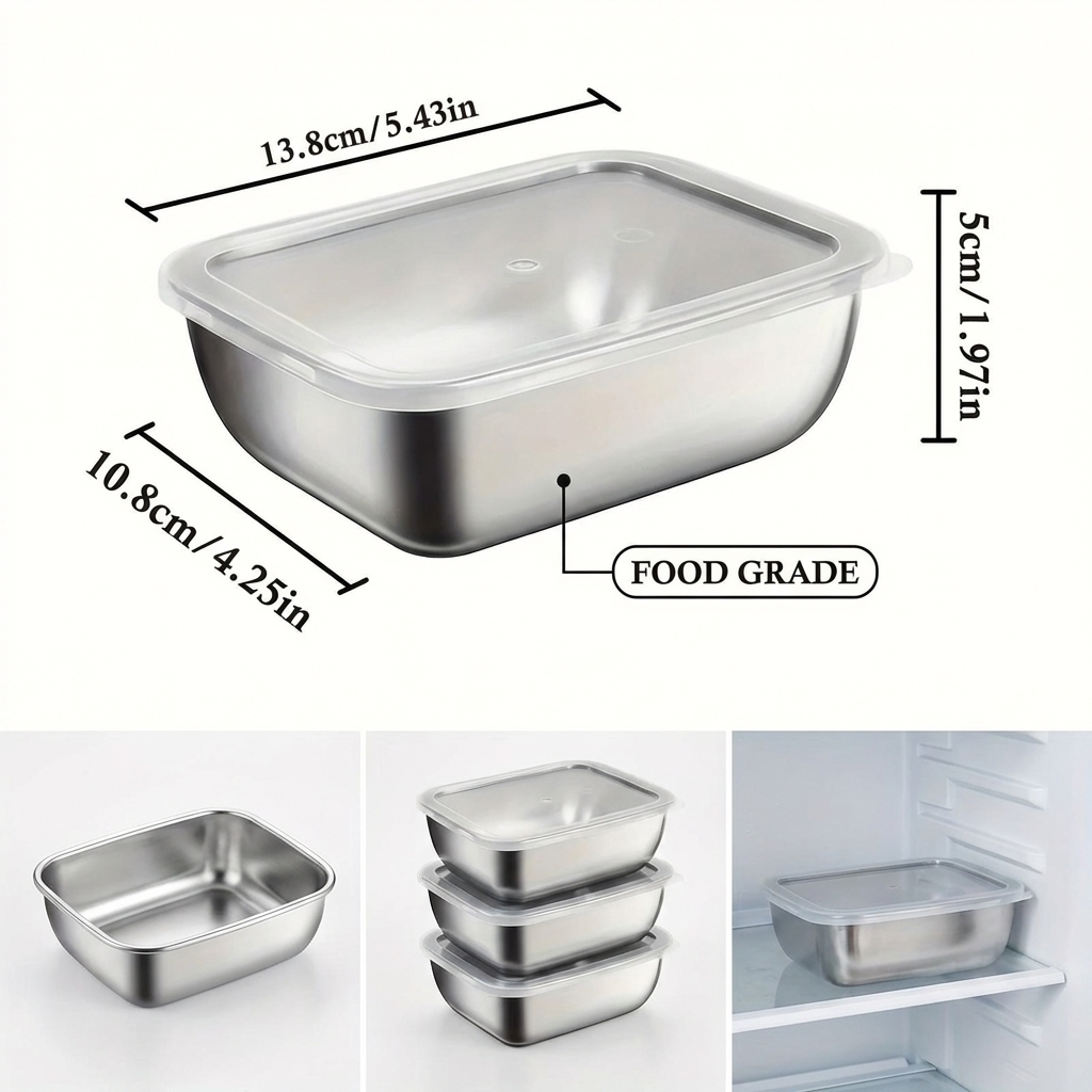 5PCS Stainless Steel Food Stor - Meal Prep Ideas ulasan dan harga