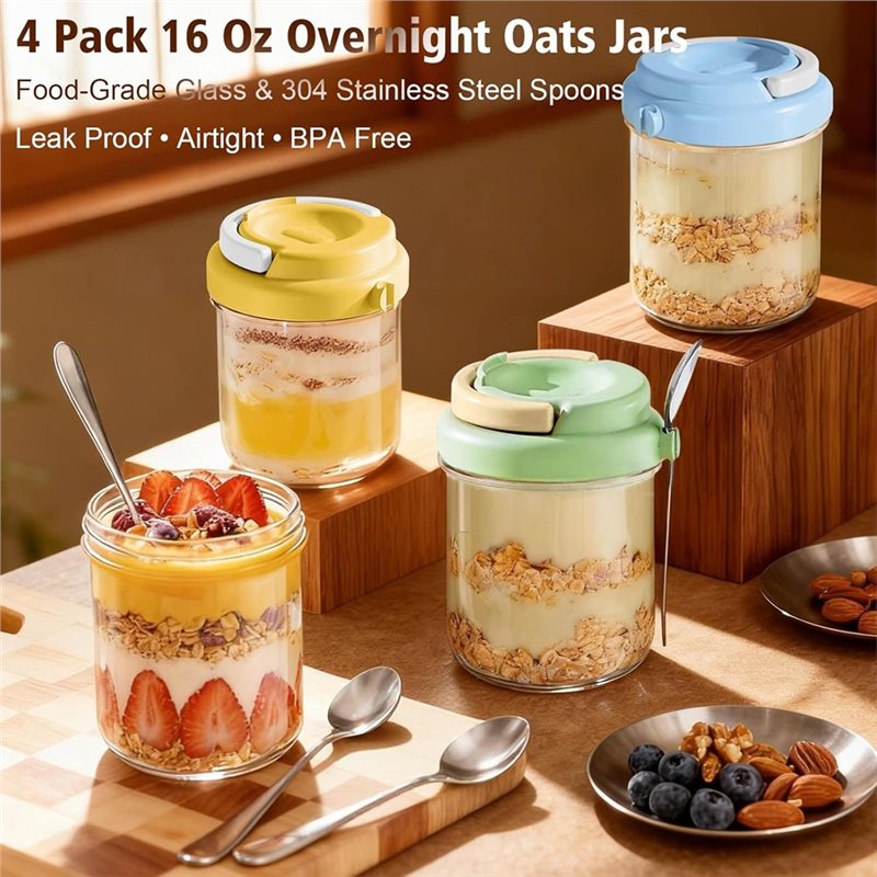 KYCOR-Overnight Oats Jars With - Meal Prep Overnight Oats ulasan dan harga