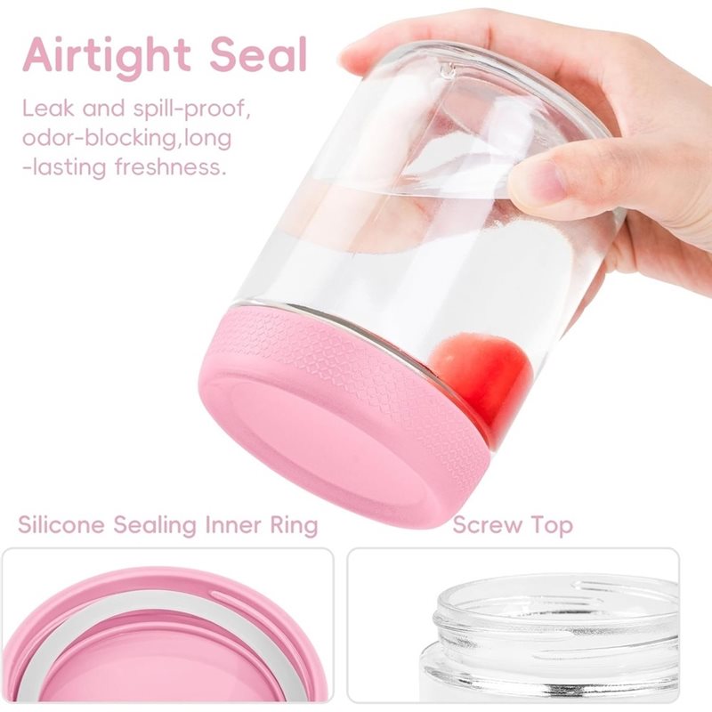 AB33-Glass Jars With Airtight  - Meal Prep Oatmeal ulasan dan harga